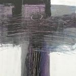 Crucifix Paars Grijs - Acryl op doek - 30 x 40