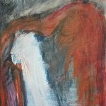 Pieta Oranje 2 - Acryl en houtskool op doek - ca 25 x 20