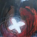 Resurrection II - Acryl, houtskool en wit pastelkrijt op doek - 50 x 50